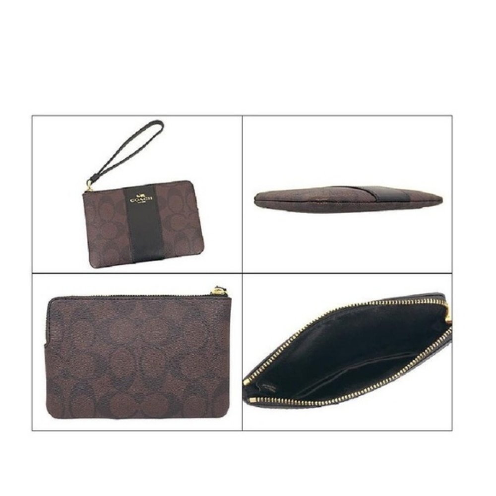 COACH Corner Zip Wristlet Canvas - Picture 3 of 4